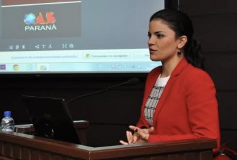 Viviane apresentando projetos